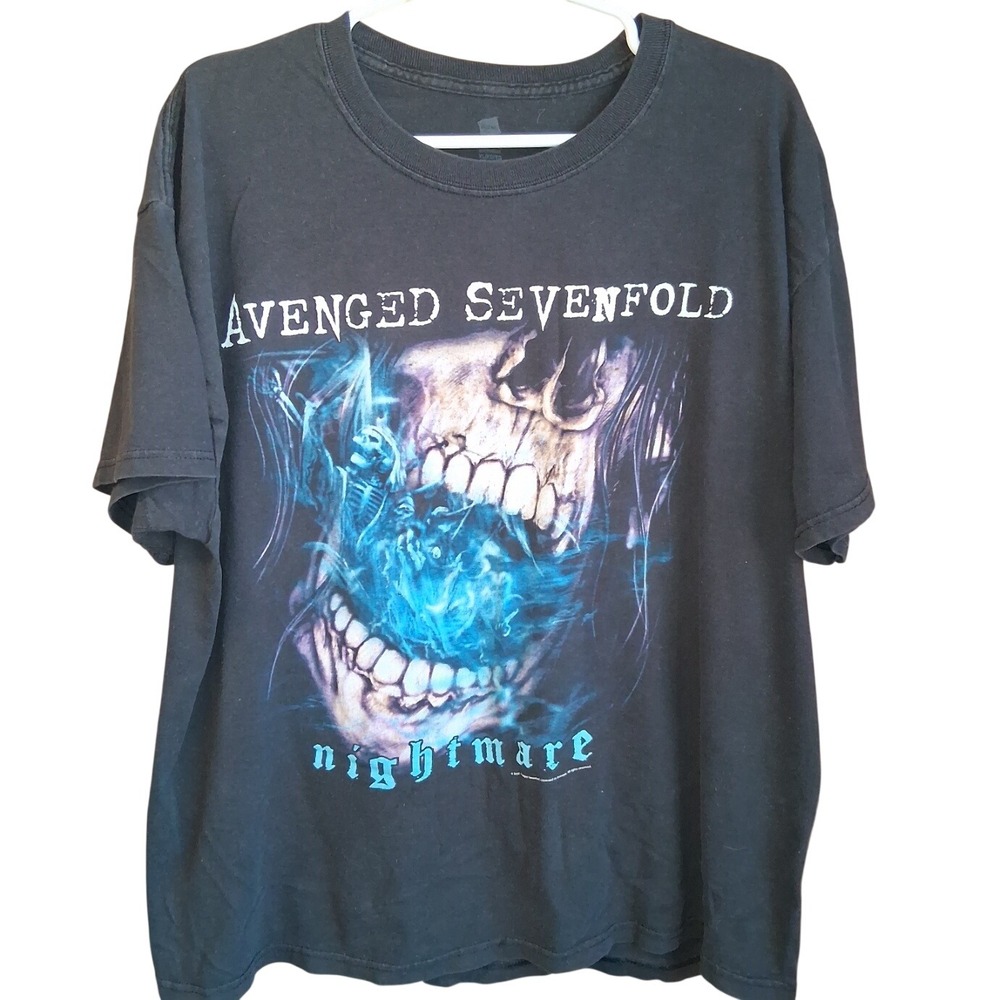 Avenged Sevenfold 2010 Nightmare 2 Sided Graphic SS Tee XL Black Band Goth